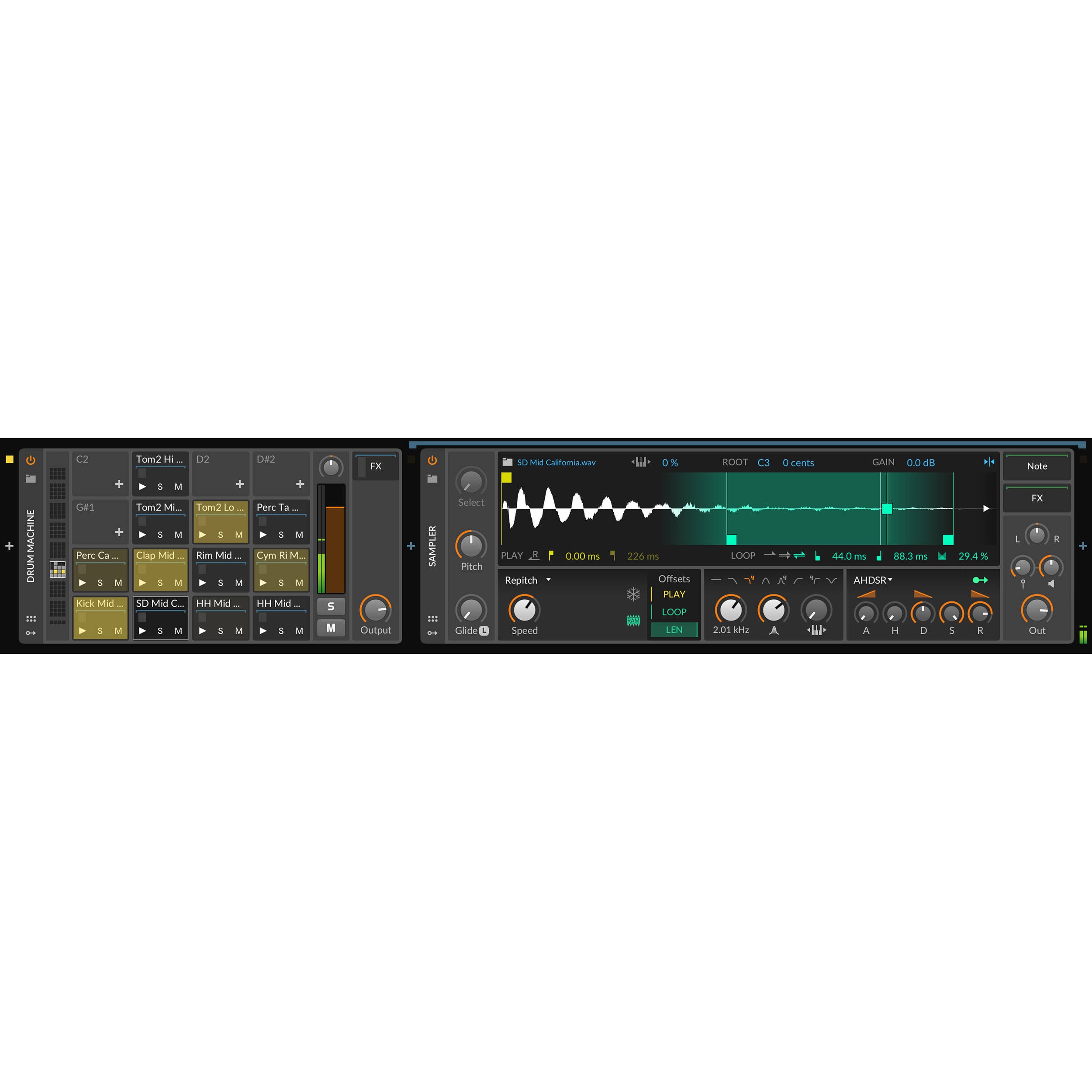Bitwig Studio Essentials 5 music production software interface with digital audio tracks and mixing controls.