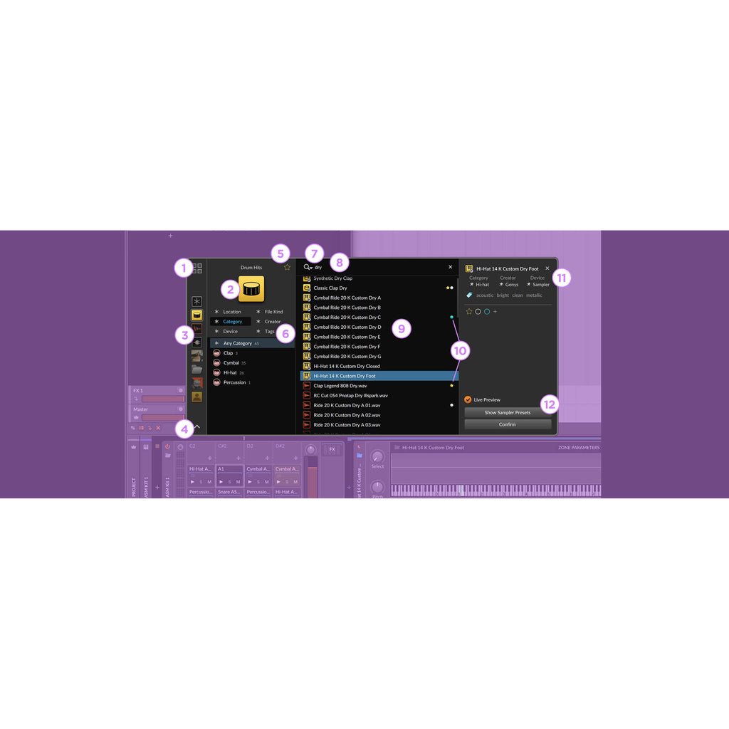 Bitwig Studio Essentials 5 music production software interface with digital audio tracks and mixing controls.