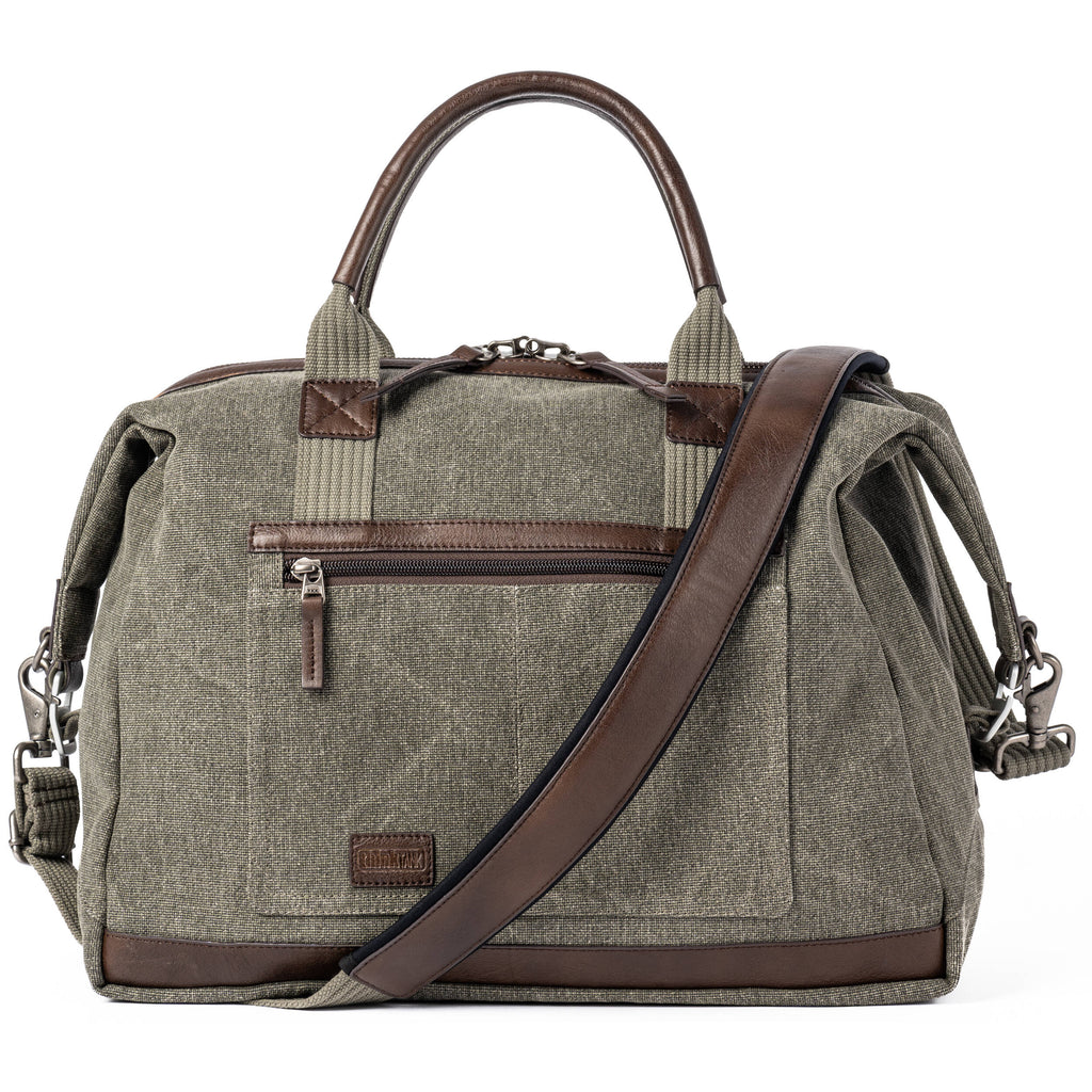 Think Tank Retrospective Weekender video equipment bag with padded compartments and sturdy handles for travel and storage.
