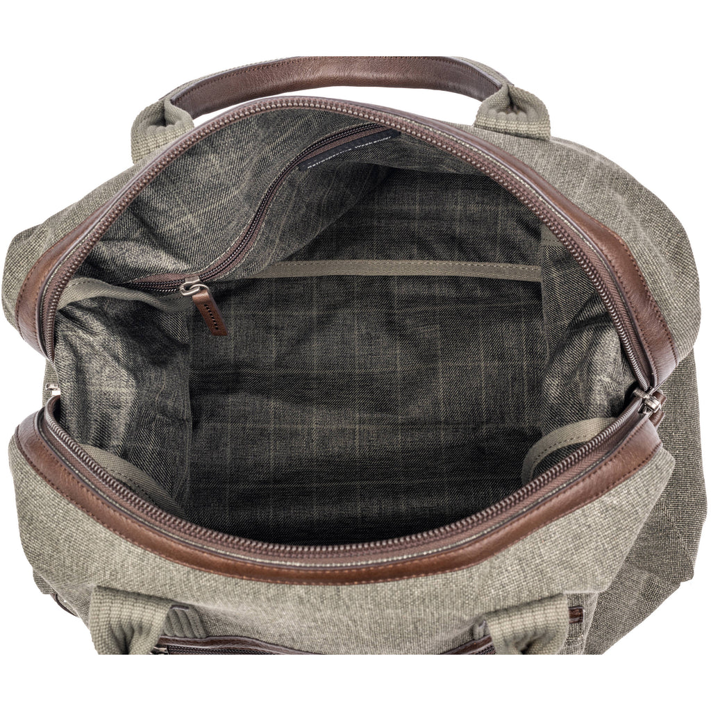 Think Tank Retrospective Weekender video equipment bag with multiple compartments and padded interior for camera gear storage.