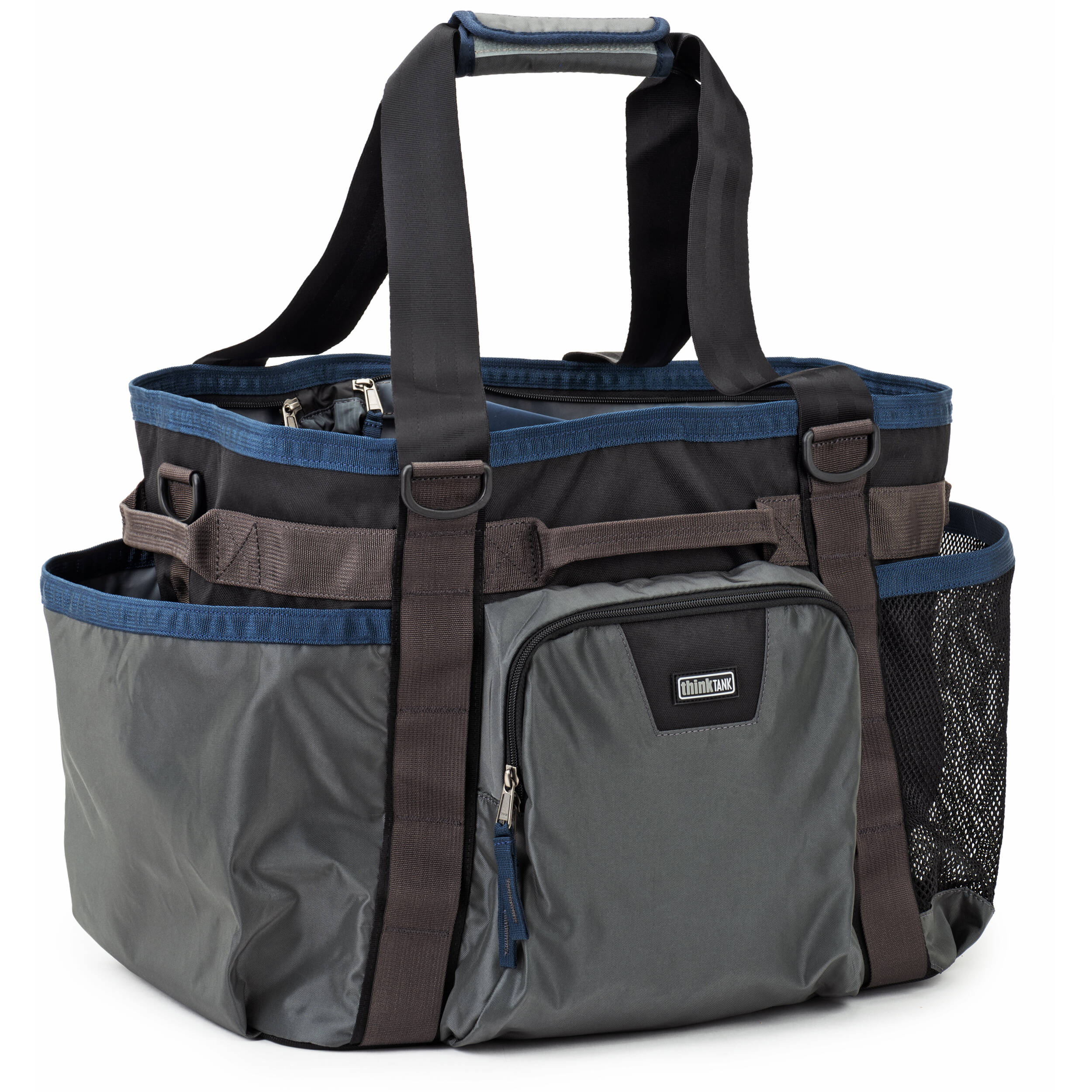 Think Tank Freeway Longhaul video equipment bag with padded compartments and sturdy handle for professional gear transport.