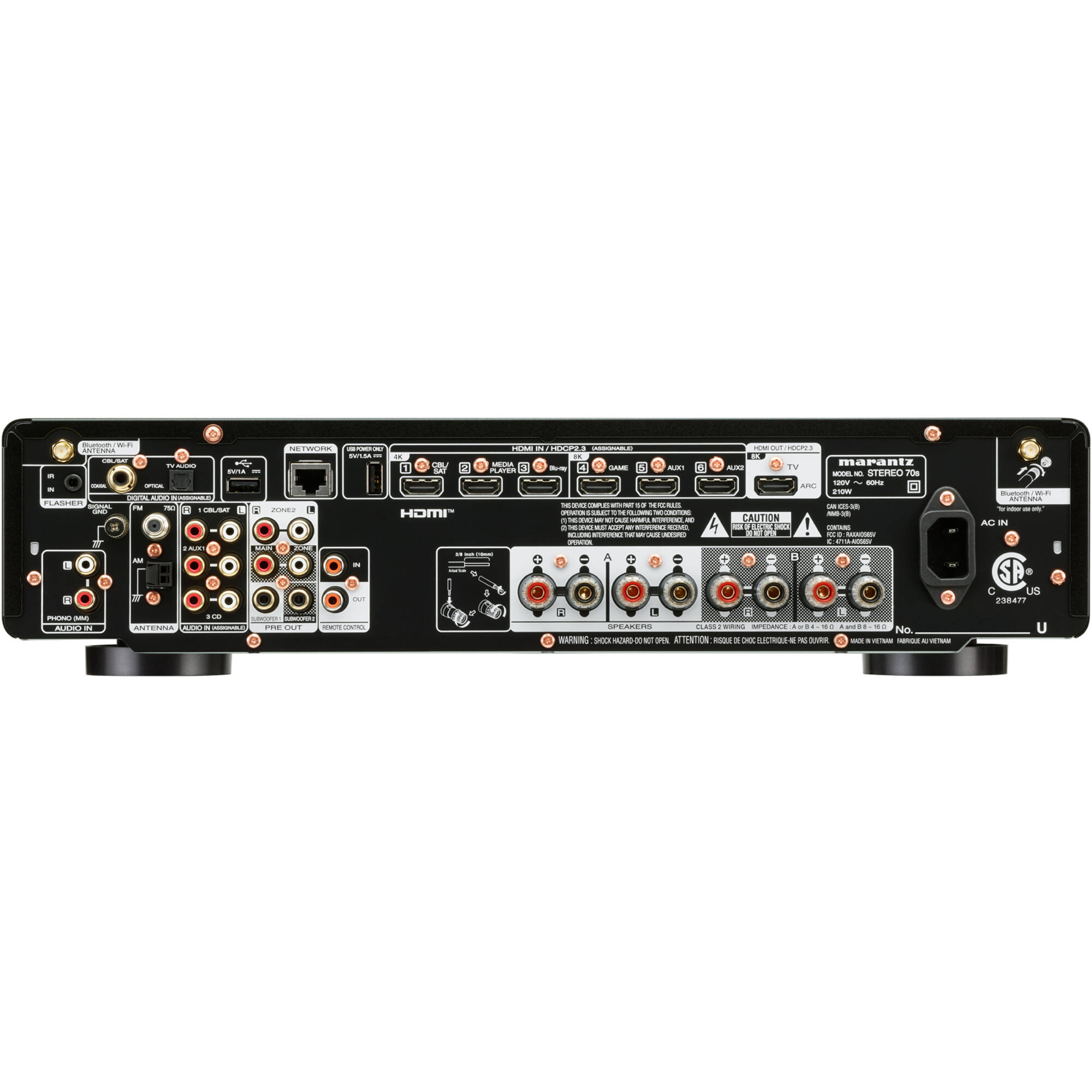 Marantz Stereo 70s stereo amplifier with vintage design and control knobs, showcasing a classic audio component.