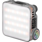 Zhiyun Fiveray M20 bi-color LED lights in a combo pack with adjustable panels and lighting accessories on a white background.