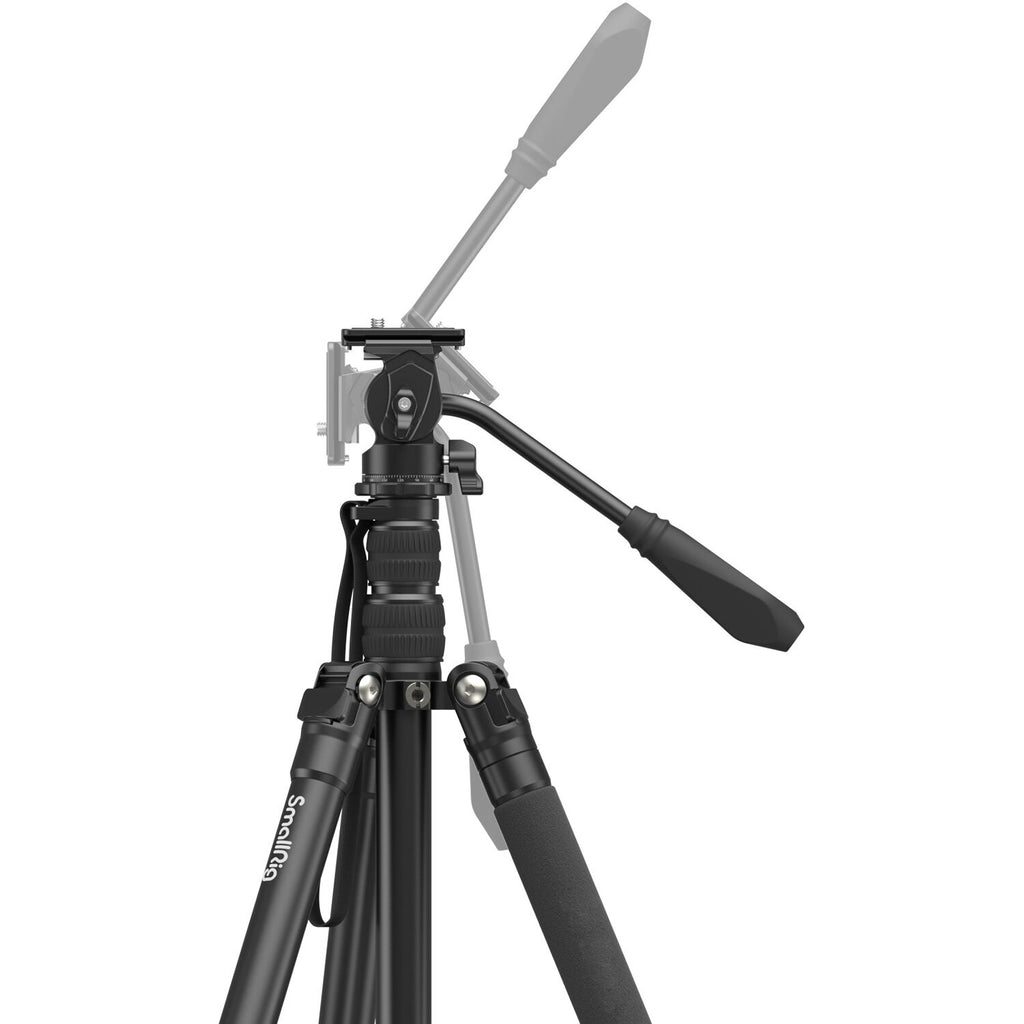 SmallRig CT180 video tripod kit with adjustable legs and fluid head for stable filming and smooth camera movements.