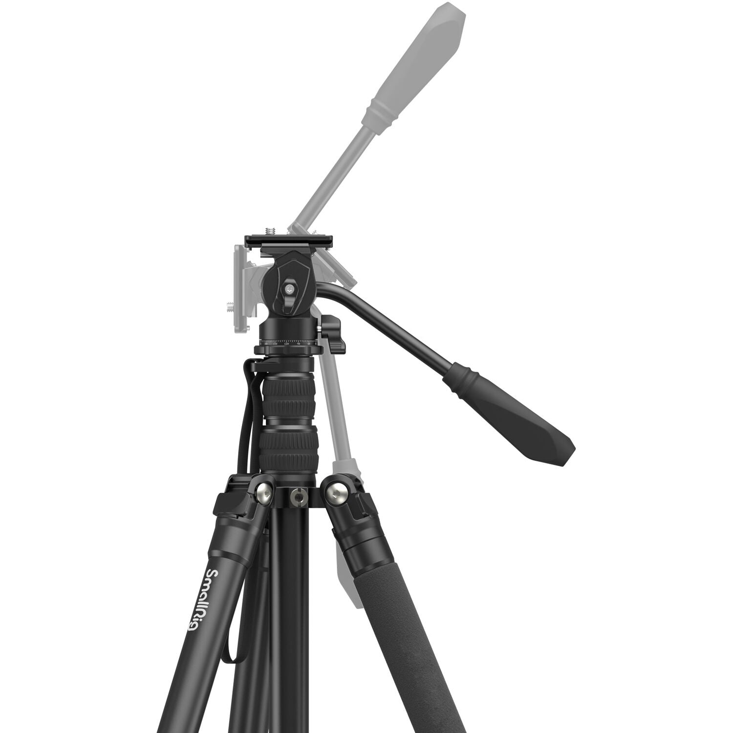 SmallRig CT180 video tripod kit with adjustable legs and fluid head for stable filming and smooth camera movements.