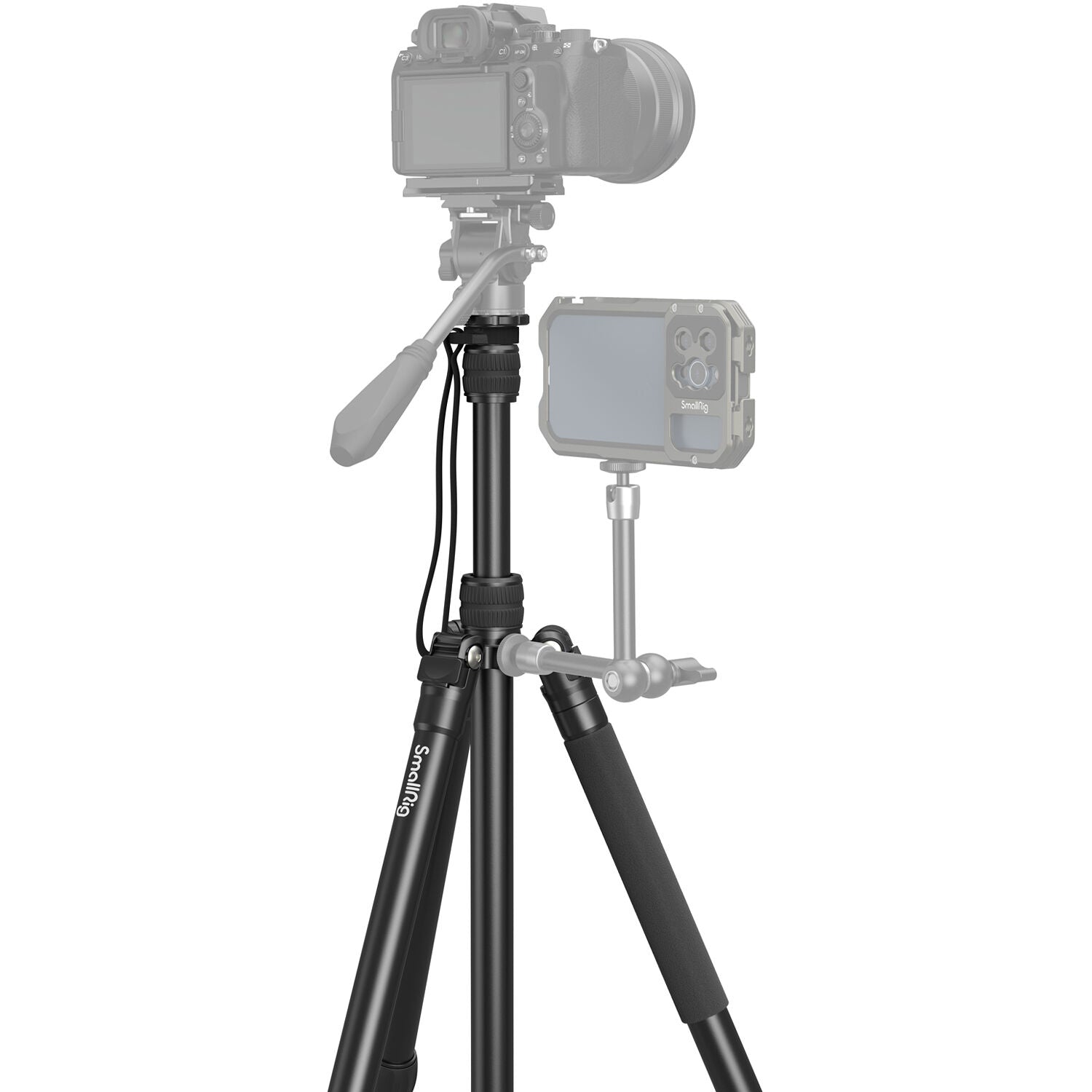 SmallRig CT180 video tripod kit with adjustable legs and fluid head for stable filming and professional video production.