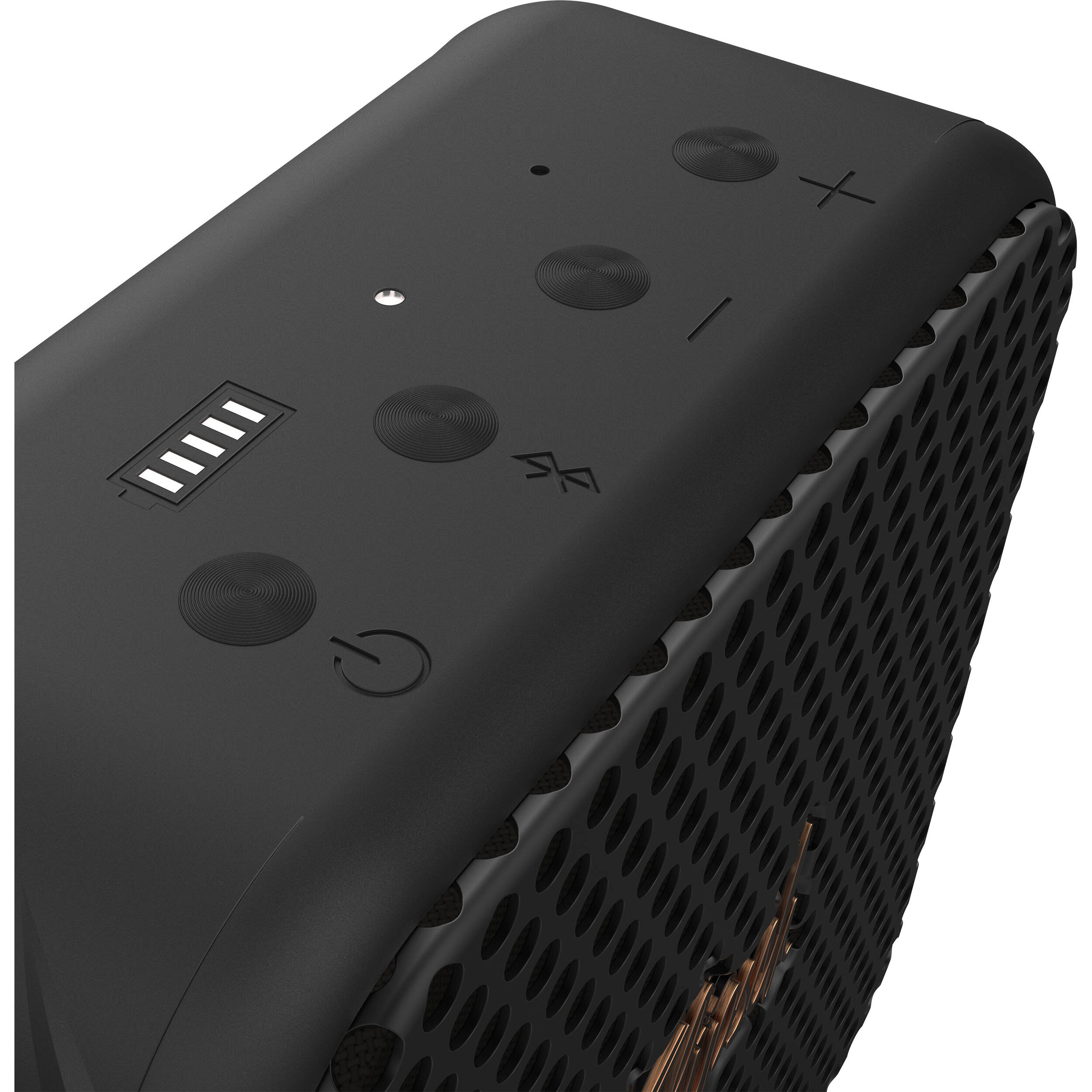 Klipsch Austin portable speaker with sleek design and fabric grille, ideal for high-quality wireless sound on the go.