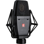 sE Electronics sE4100 condenser microphone with silver finish, detailed metal grille and professional studio design.