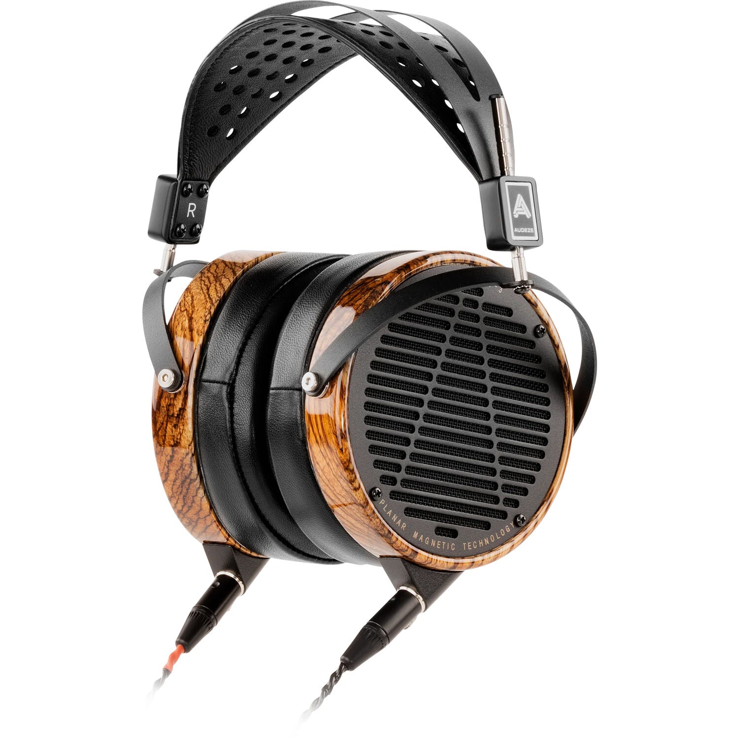 Audeze LCD-3 leather-free wired headphones with large ear cups and headband, black design, and high-quality audio quality.