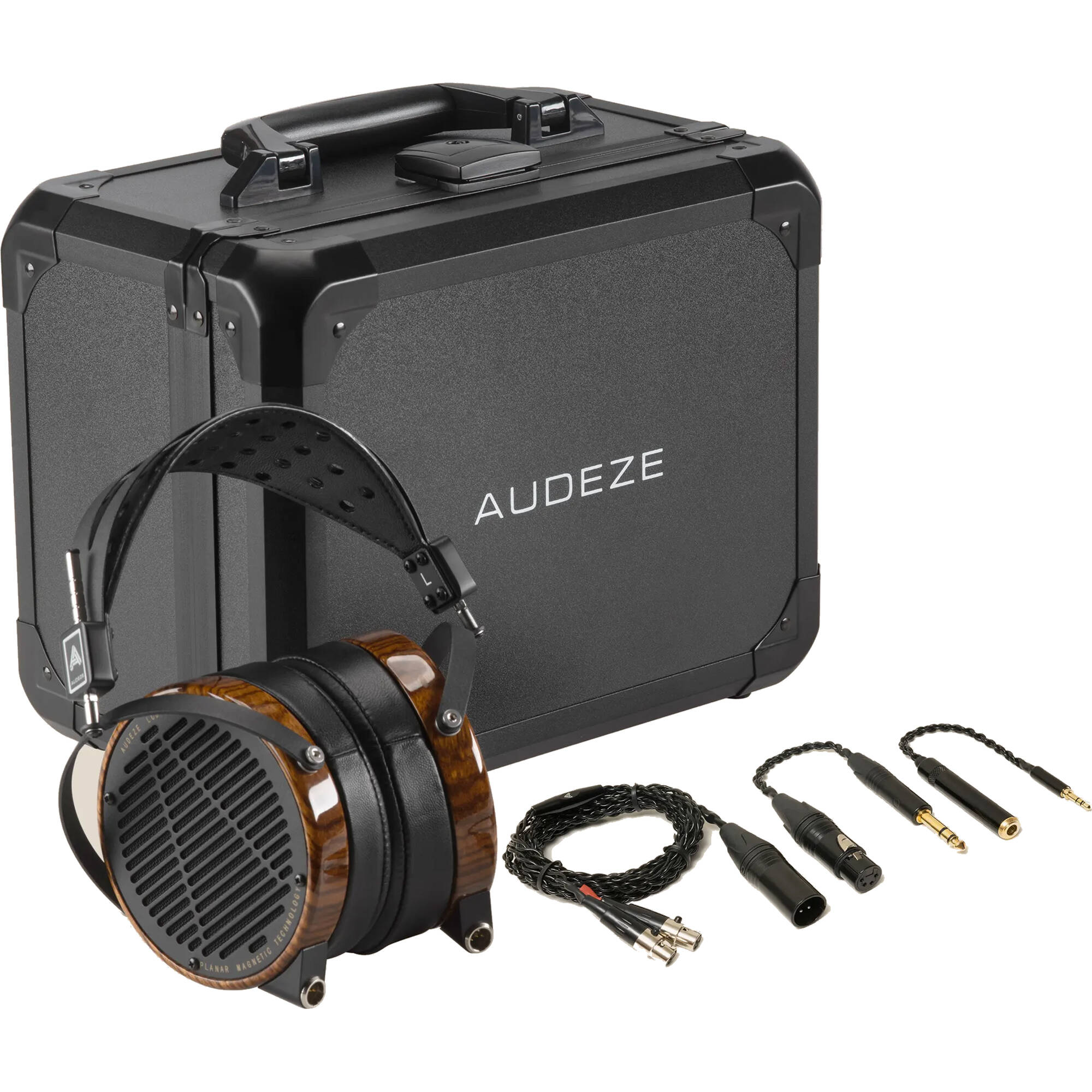 Audeze LCD-3 leather-free wired headphones with over-ear design and plush ear cups for immersive sound.