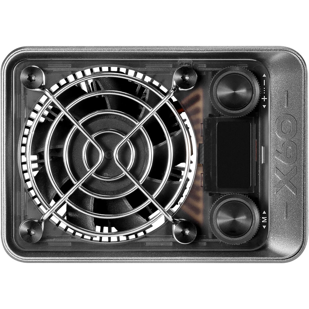 Zhiyun Molus X60 Bi-Color LED lights in a combo setup, showing adjustable panels and control interface for professional lighting.