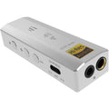 iFi Audio GO Bar Kensei portable headphone amplifier and DAC with sleek design and multiple connection ports.