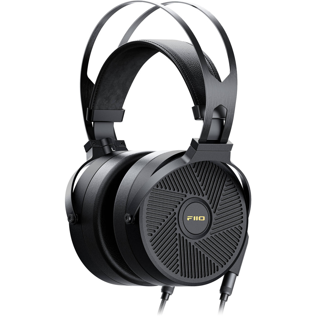 FiiO FT5 wired headphones with black earbuds and inline remote, designed for clear audio and comfortable fit.