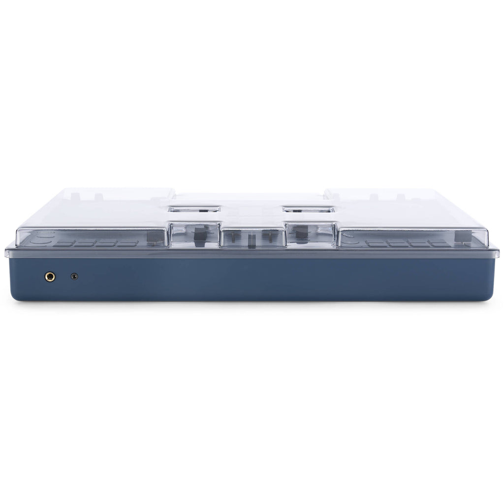 Decksaver Alpha-Theta Omnis-Duo DJ cover in black, molded plastic with branding, designed to protect DJ equipment.