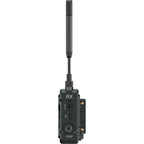 Hollyland Pyro S wireless video receiver connected to a monitor, part of the Hollyland wireless video system for professional filming.