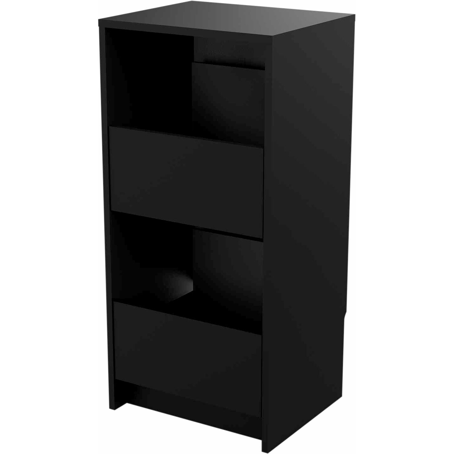 Glorious Vinyl Vault DJ table with sleek black finish and sturdy construction, designed for vinyl storage and DJ setups.