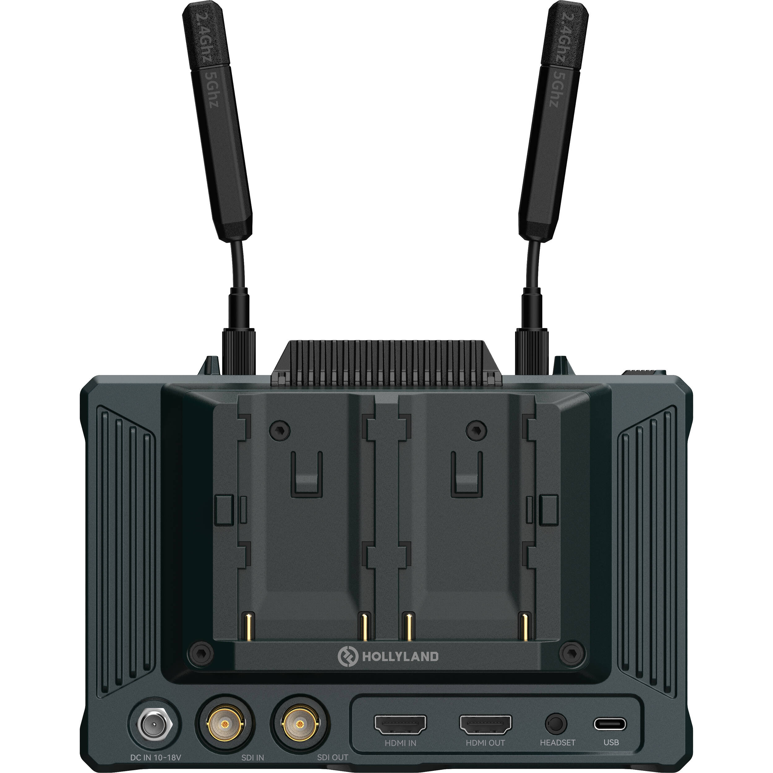 Hollyland Pyro 7 video monitor with touchscreen display and control buttons for professional video production.