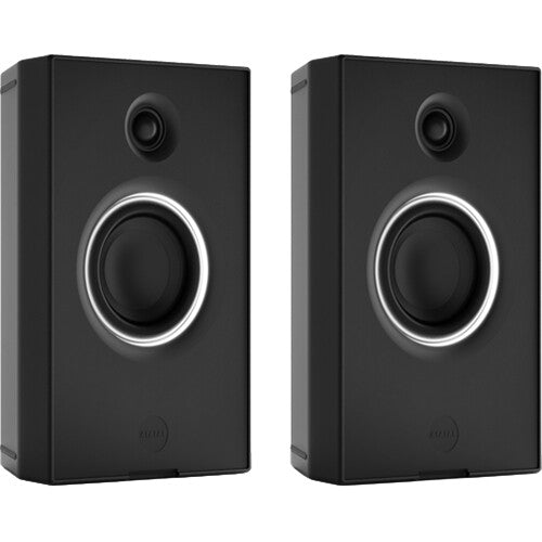 AIAIAI UNIT-4 Wireless+ active nearfield monitors with black enclosures and front speaker grilles for high-quality audio.