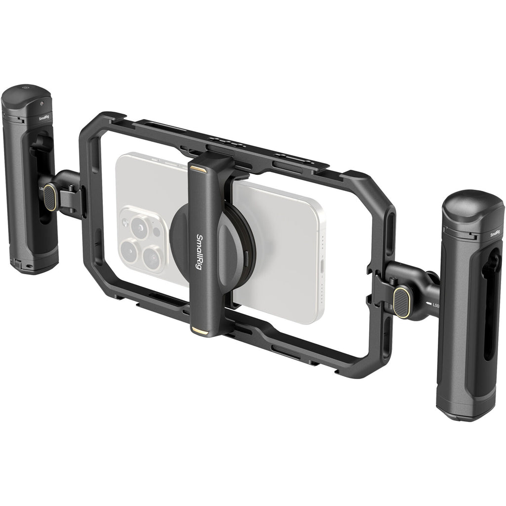 SmallRig All-in-One Video Kit for Smartphone Creators with tripod, rig, and support equipment in a compact setup.