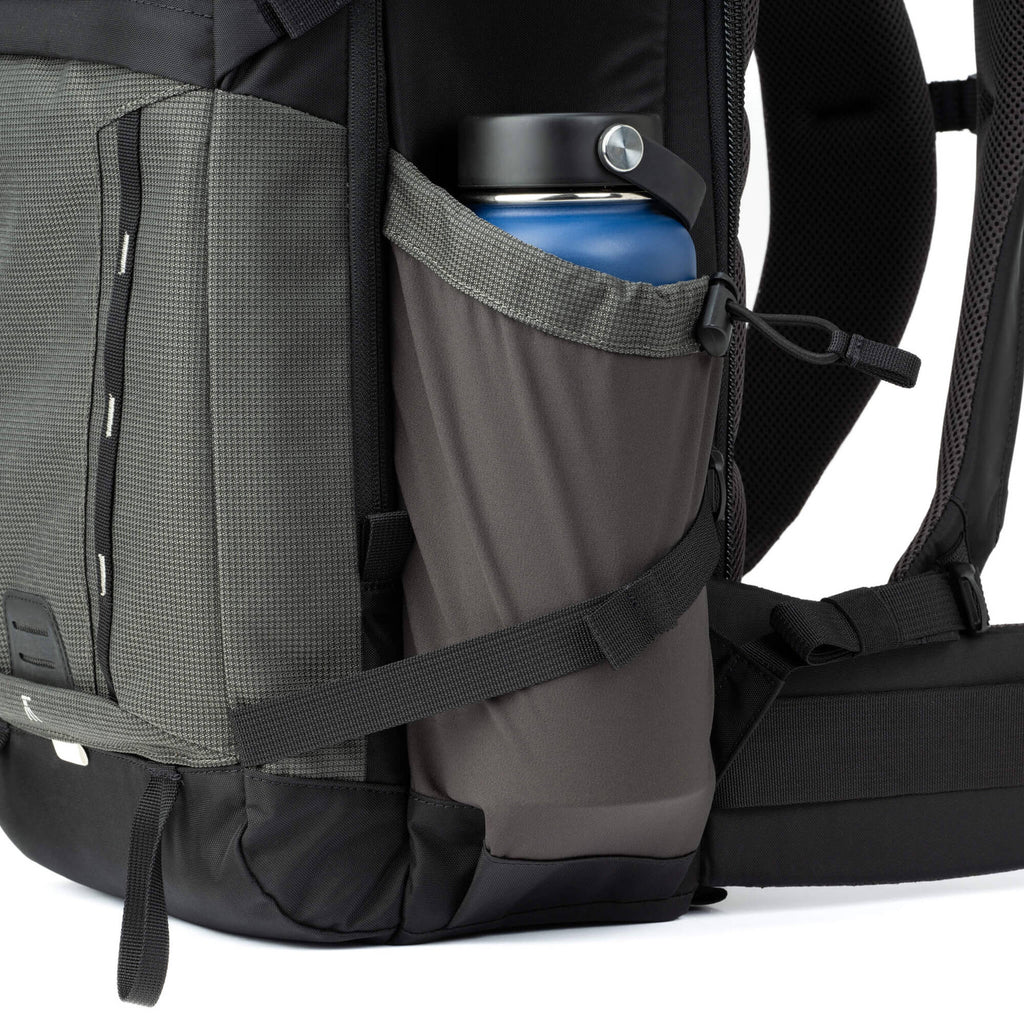 Think Tank Mindshift BackLight video equipment bag with padded compartments and adjustable straps for camera gear storage.