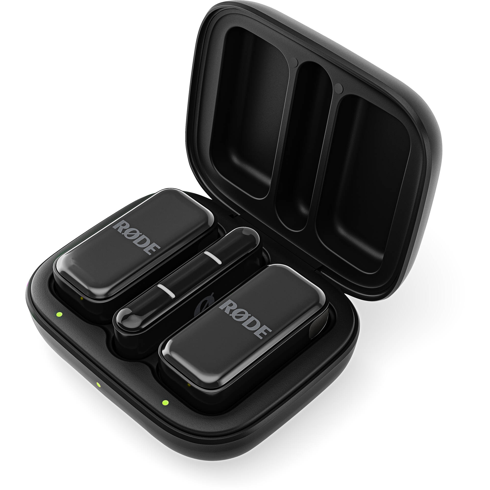 Rode Wireless Micro USB-C creator wireless microphone system with transmitter and receiver shown on a white background.
