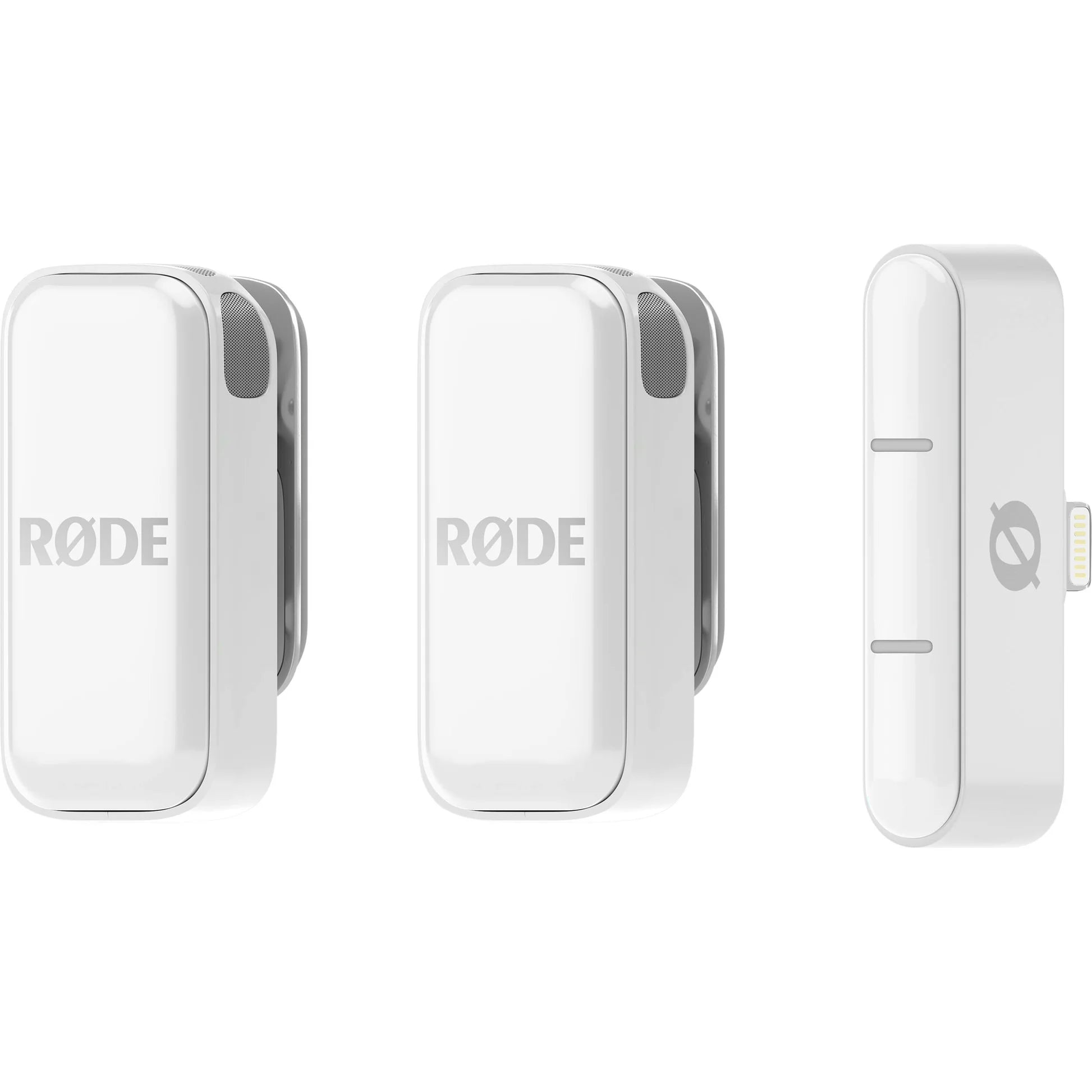Rode Wireless Micro USB-C creator wireless microphone system with compact transmitter and receiver for high-quality audio.