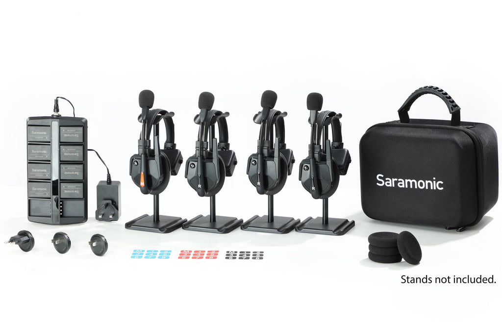 Saramonic WiTalk9 WT4S 4-person wireless video microphone system with receiver and transmitters for professional audio recording