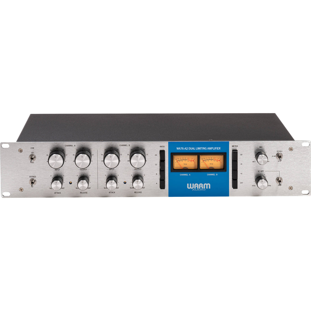 Warm Audio WA76-A2 effects and accessories, professional audio equipment with knobs and input/output jacks, ready for music production.