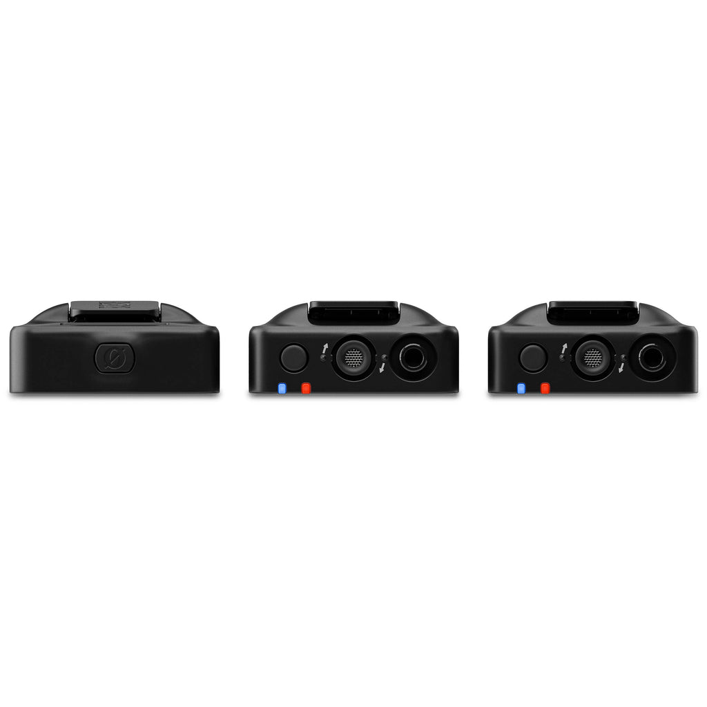 Rode Wireless GO 3 wireless microphone system with compact transmitters and receiver for high-quality audio recording.