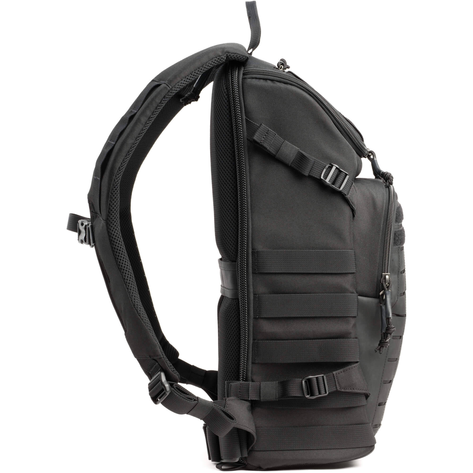 Think Tank DarkLight video equipment bag with padded compartments and sturdy handle for professional camera gear storage.