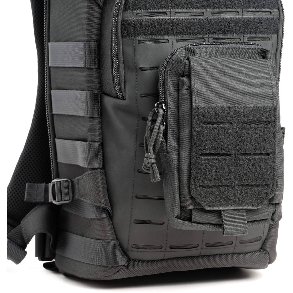 Think Tank DarkLight video equipment bag with padded compartments and adjustable straps for secure, organized gear storage.