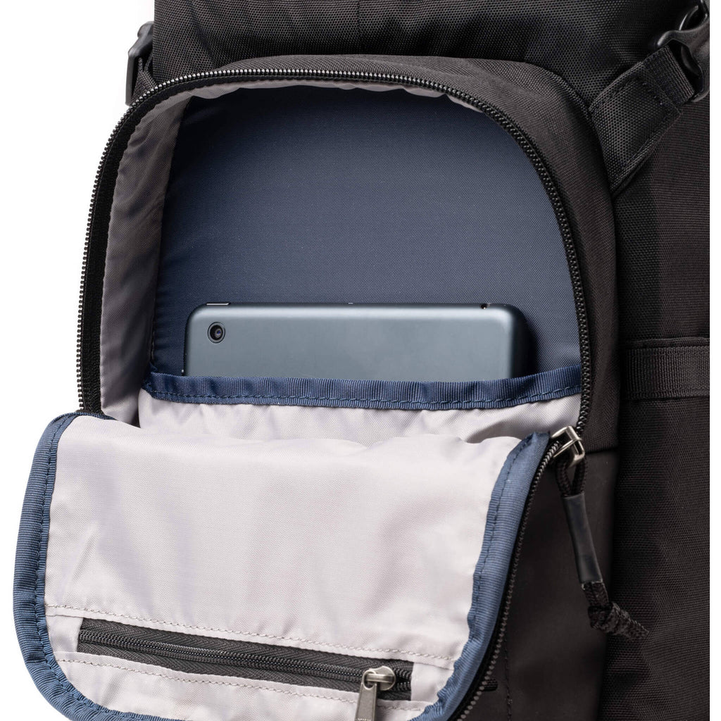 Think Tank DarkLight video equipment bag with padded compartments for camera gear and accessories, black durable design.