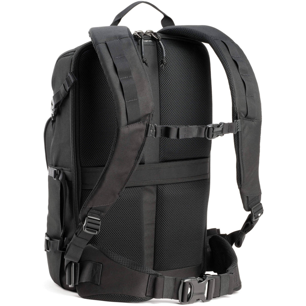 Think Tank DarkLight video equipment bag with padded compartments and adjustable straps for secure transport of camera gear.