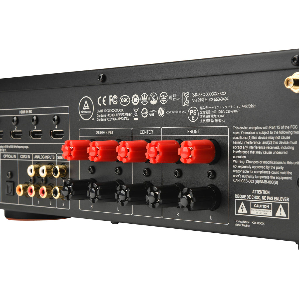 JBL MA7100HP stereo amplifier with black finish and control knobs on front panel, designed for high-quality audio amplification.