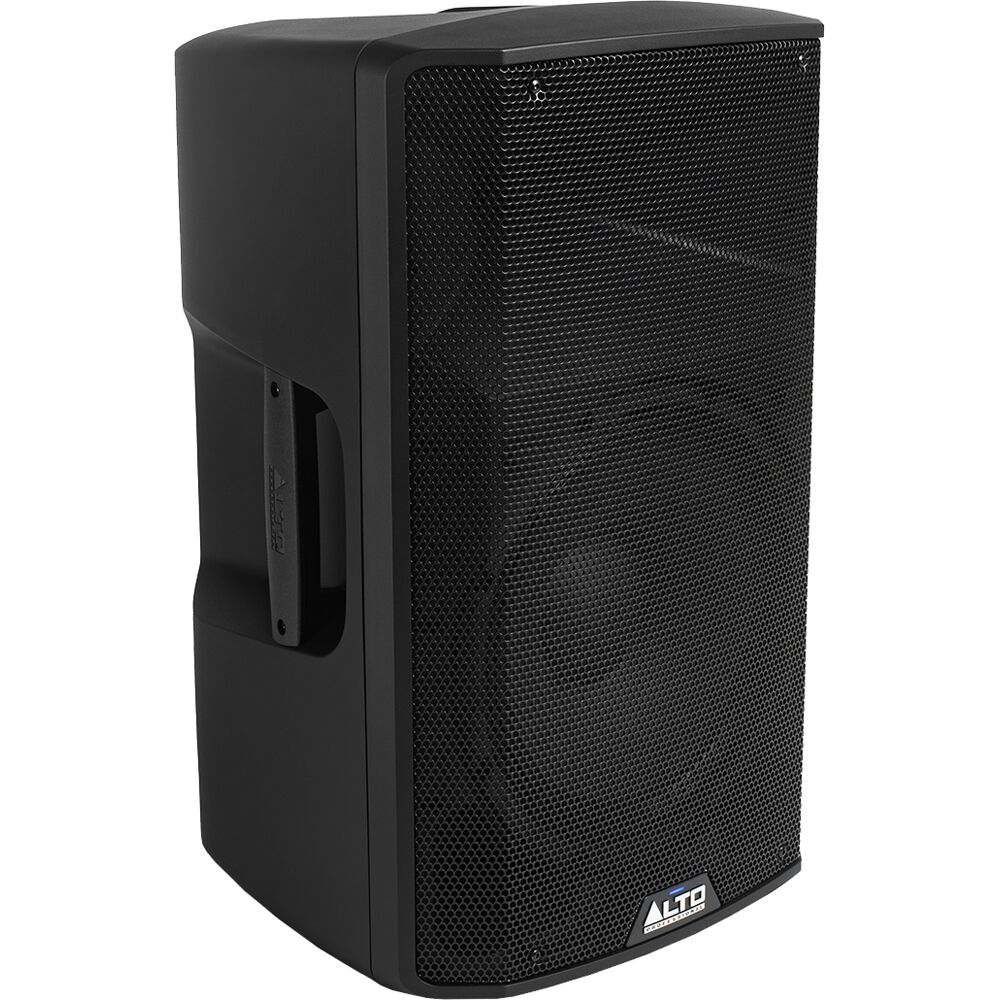 Alto Professional TX412B PA speaker with black grille, sturdy handle, and control panel, designed for professional sound reinforcement.