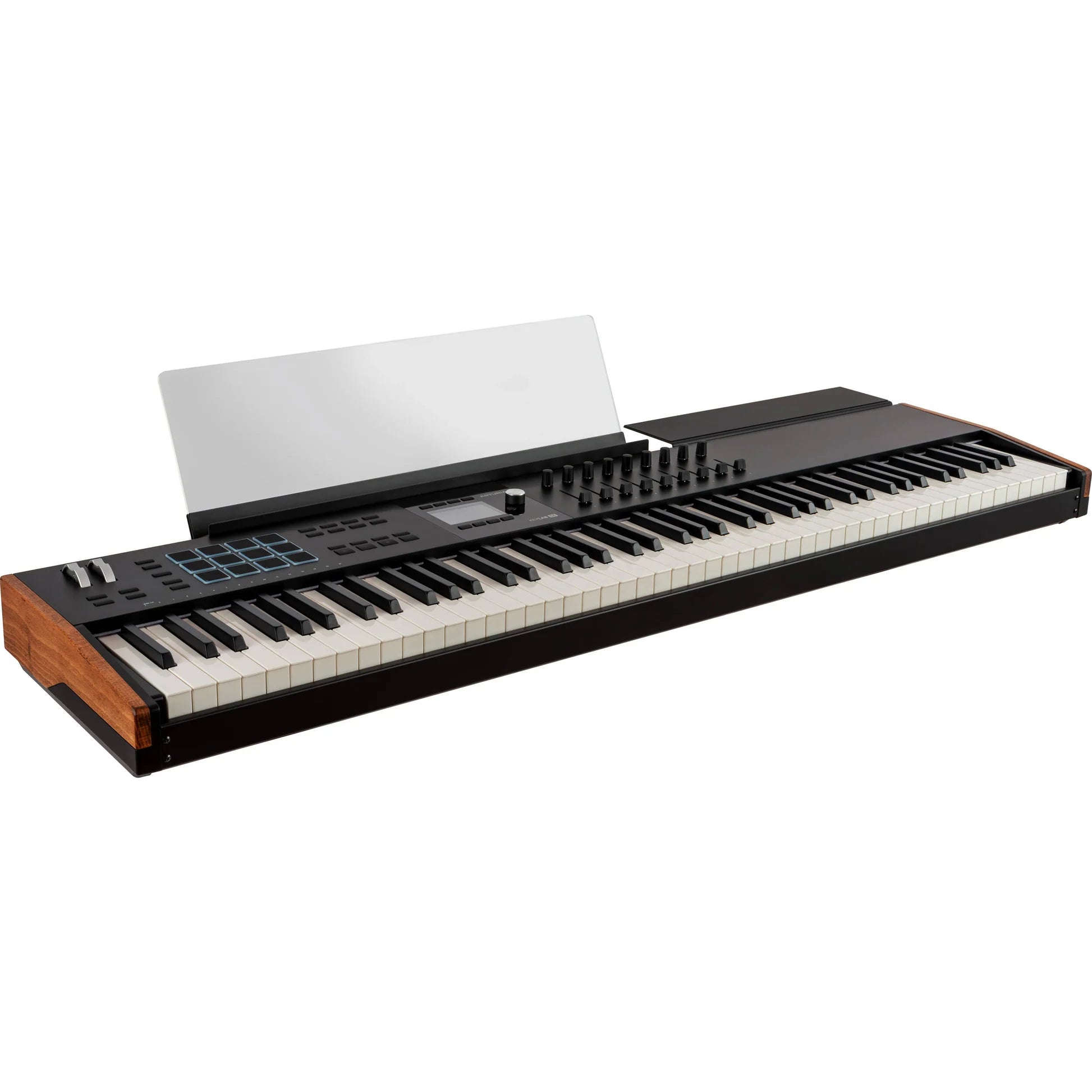 Arturia KeyLab 88 MK3 MIDI keyboard with 88 keys, control knobs, and buttons, designed for music production and performance.