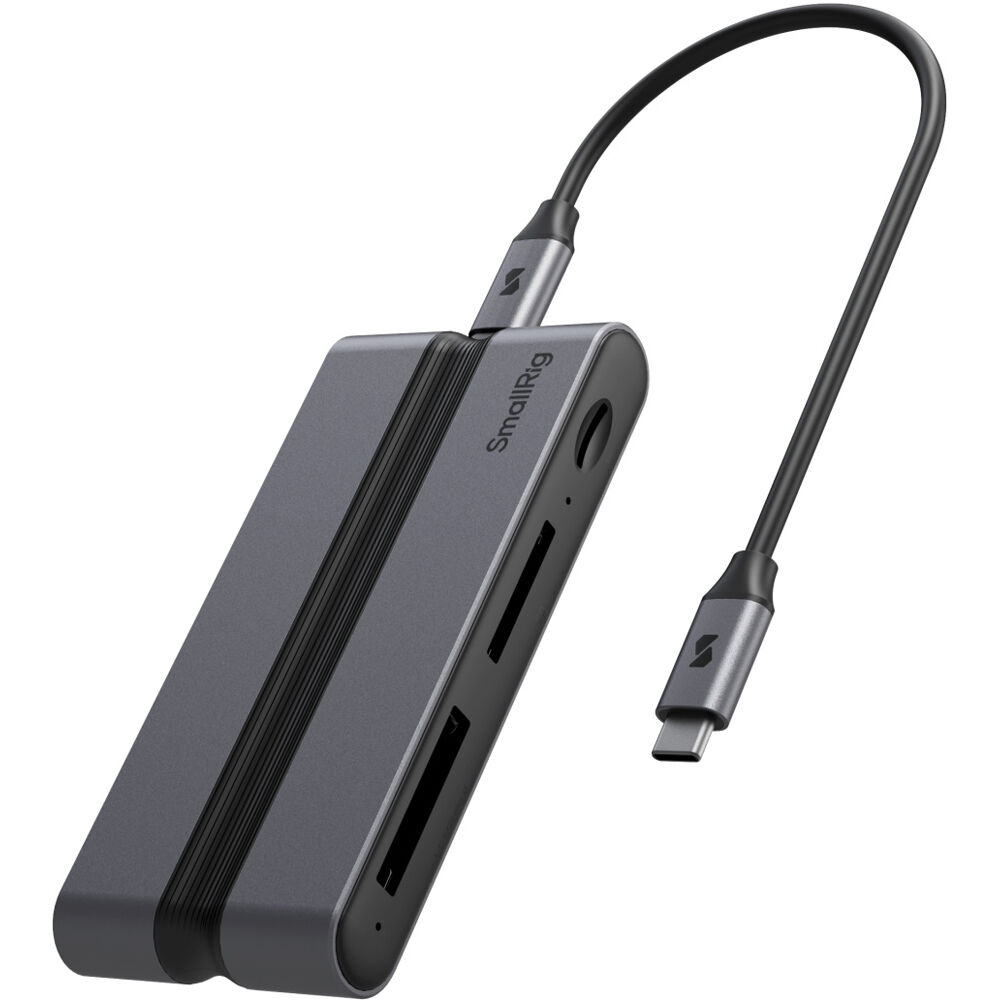 SmallRig CFexpress 9-in-1 Docking Station Type B with multiple USB and card slots, compact and versatile for professional media workflows.