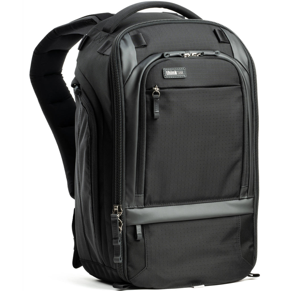 Think Tank Walker Pro Series backpack with padded compartments for video equipment storage, black durable camera bag.