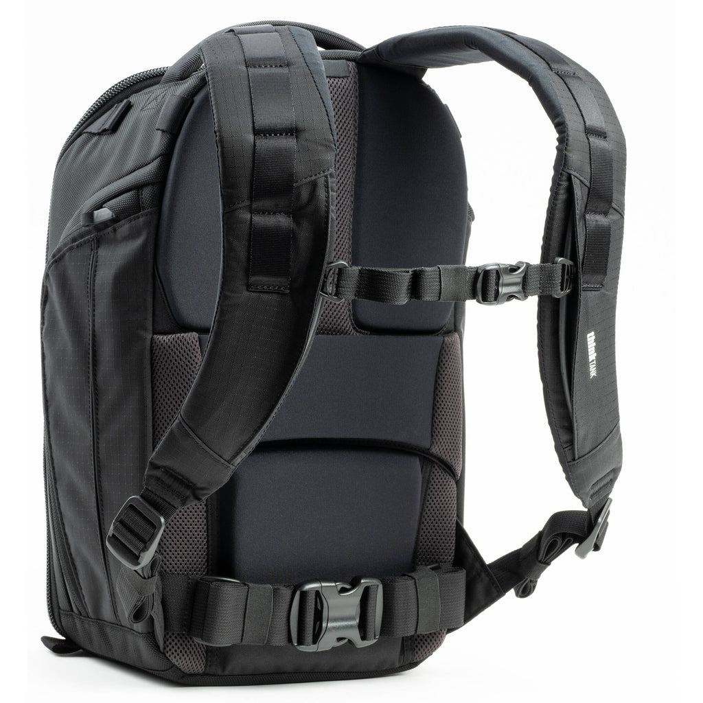 Think Tank Walker Pro Series backpack with multiple compartments for video equipment, black durable camera gear bag.