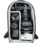 Think Tank Walker Pro Series backpack with padded compartments for video equipment, black durable fabric, and multiple storage pockets.