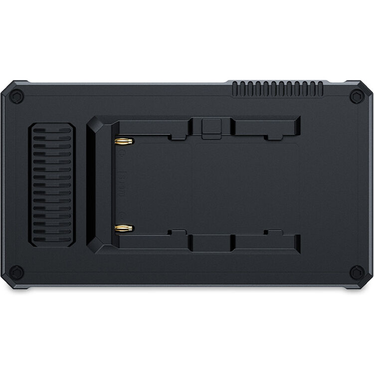 Feelworld PS6 5.5-inch AMOLED camera field video monitor displaying live video feed with control buttons.