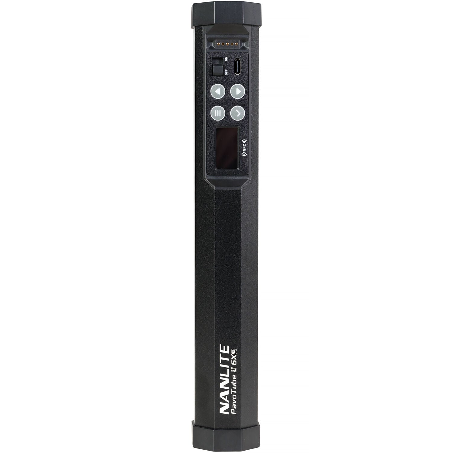 Nanlite PavoTube II 6XR LED RGBWW pixel tube light showing colorful illuminated light sticks with adjustable lighting effects.