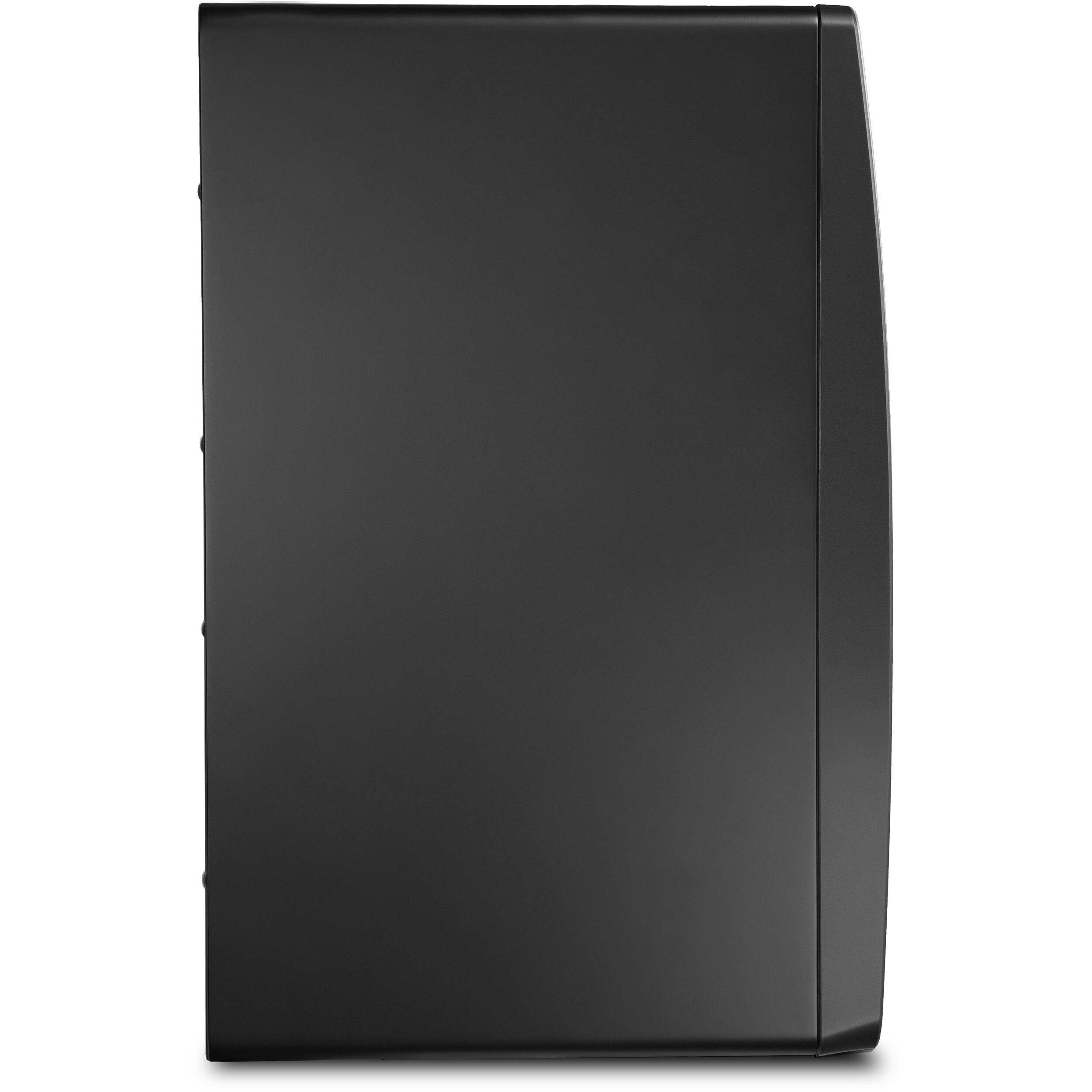 Kali Audio SM-8 active nearfield monitor speaker with black enclosure and front-facing ports, positioned on a studio desk.