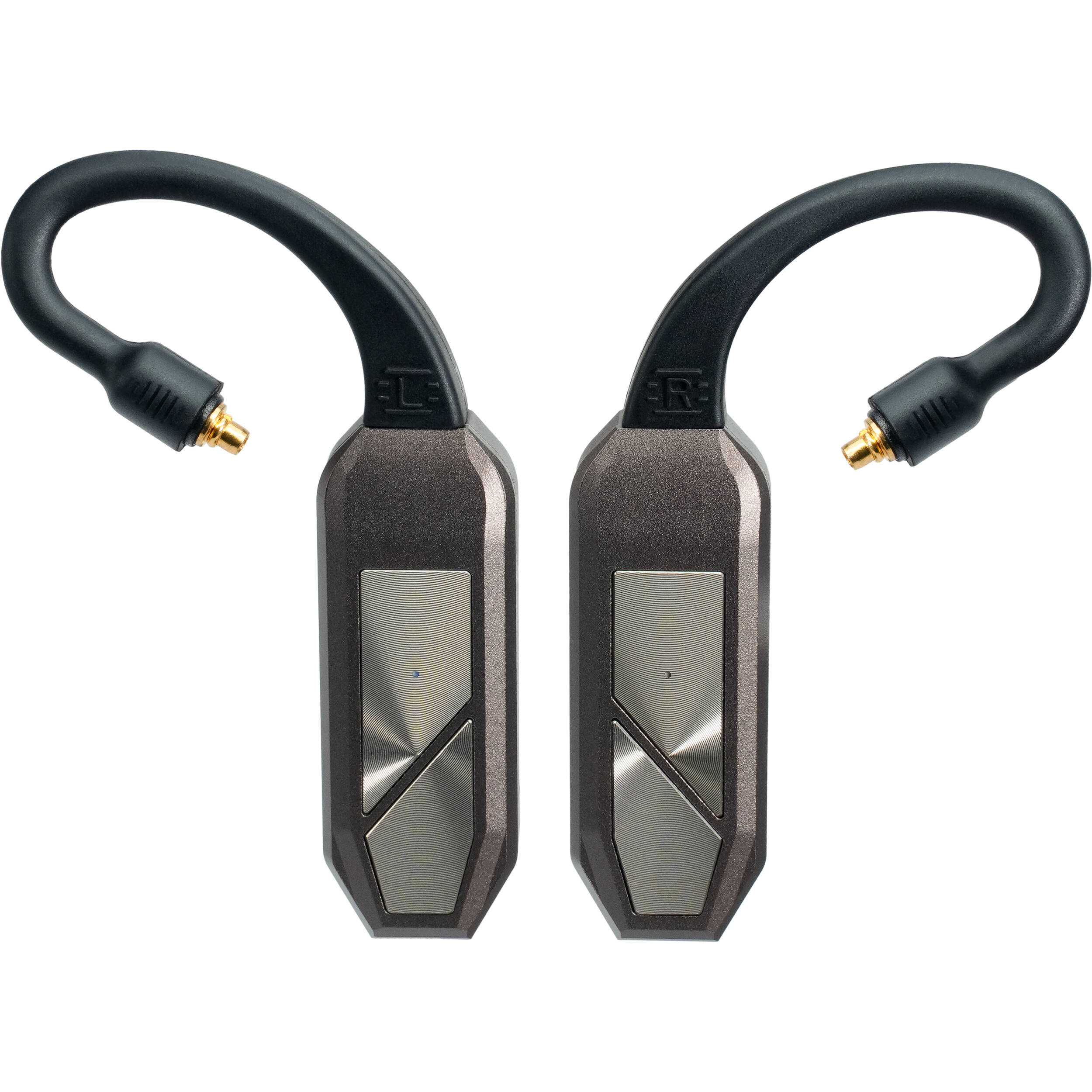 iFi Audio Go Pod Max headphone amplifier and DAC showing sleek black design with control buttons and connectivity ports.