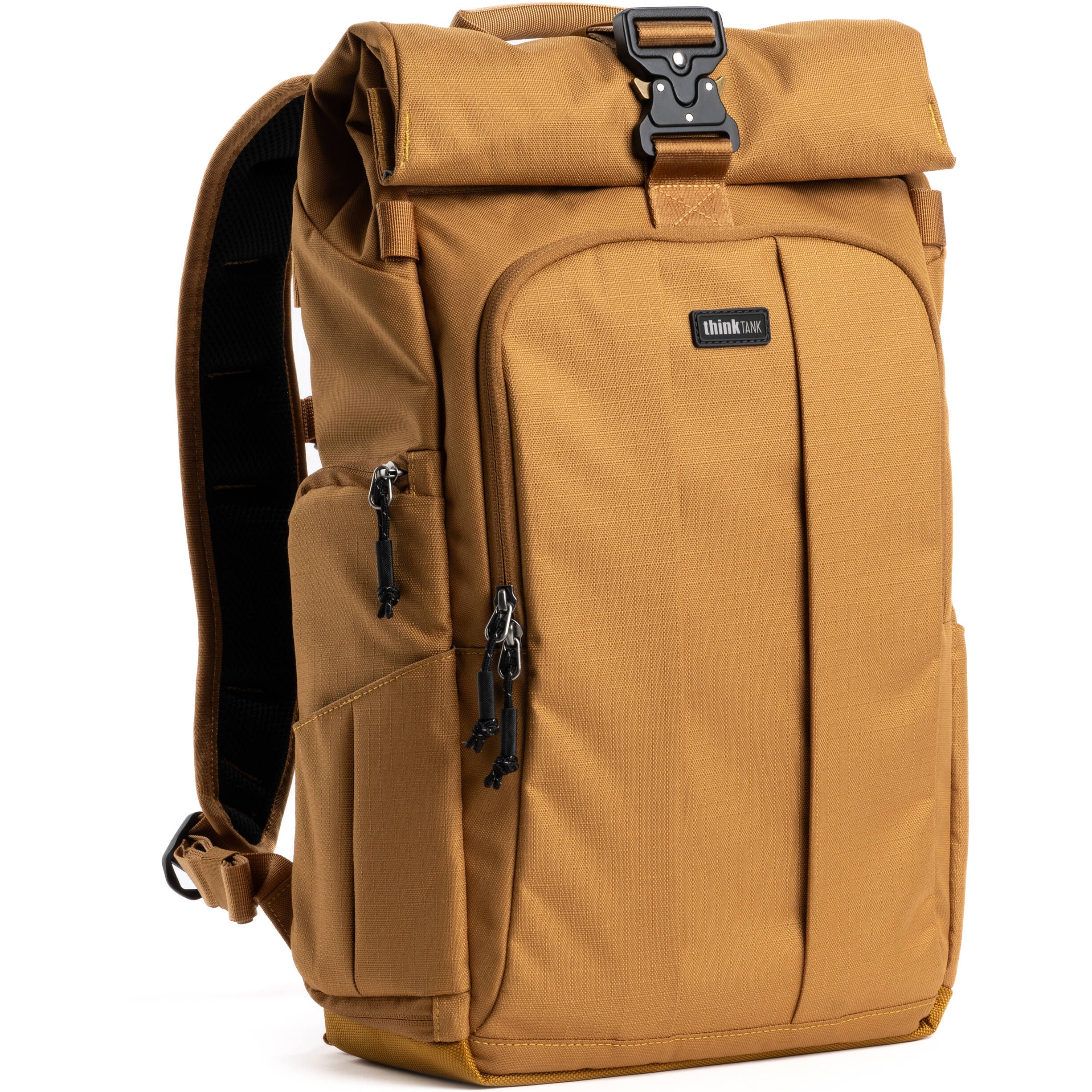 Think Tank FocusPoint RollTop video equipment bag with adjustable straps and durable fabric, designed for carrying camera gear.