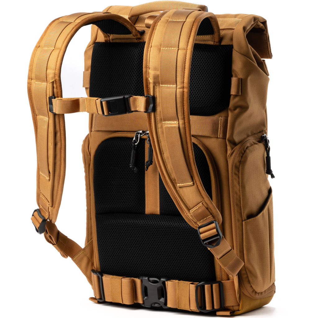Think Tank FocusPoint RollTop video equipment bag with roll-top closure and padded interior for camera gear storage.