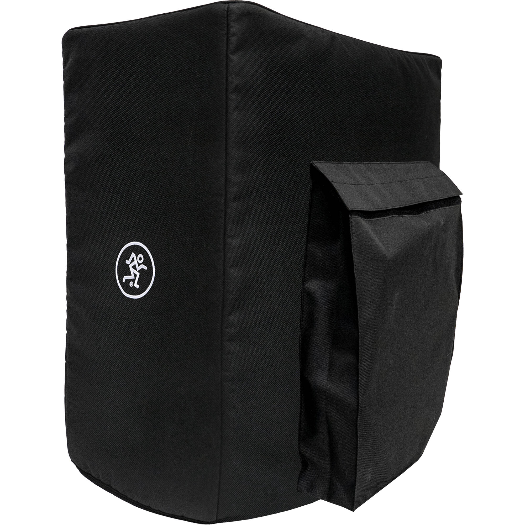 Mackie ThumpSub GO cover in black, padded protective case for pro audio subwoofer, durable and easy to carry.