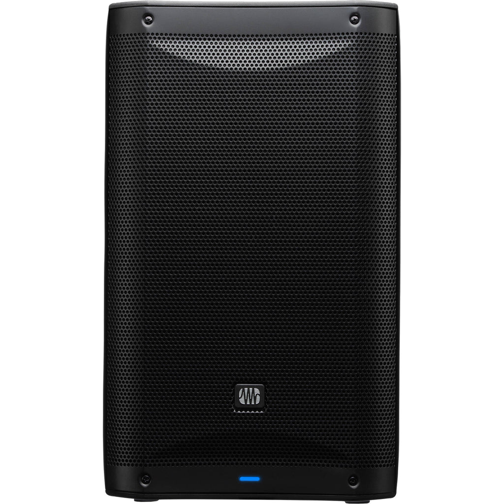 Presonus Air XD 10 active loudspeakers with black enclosures and control panels, designed for professional audio playback.
