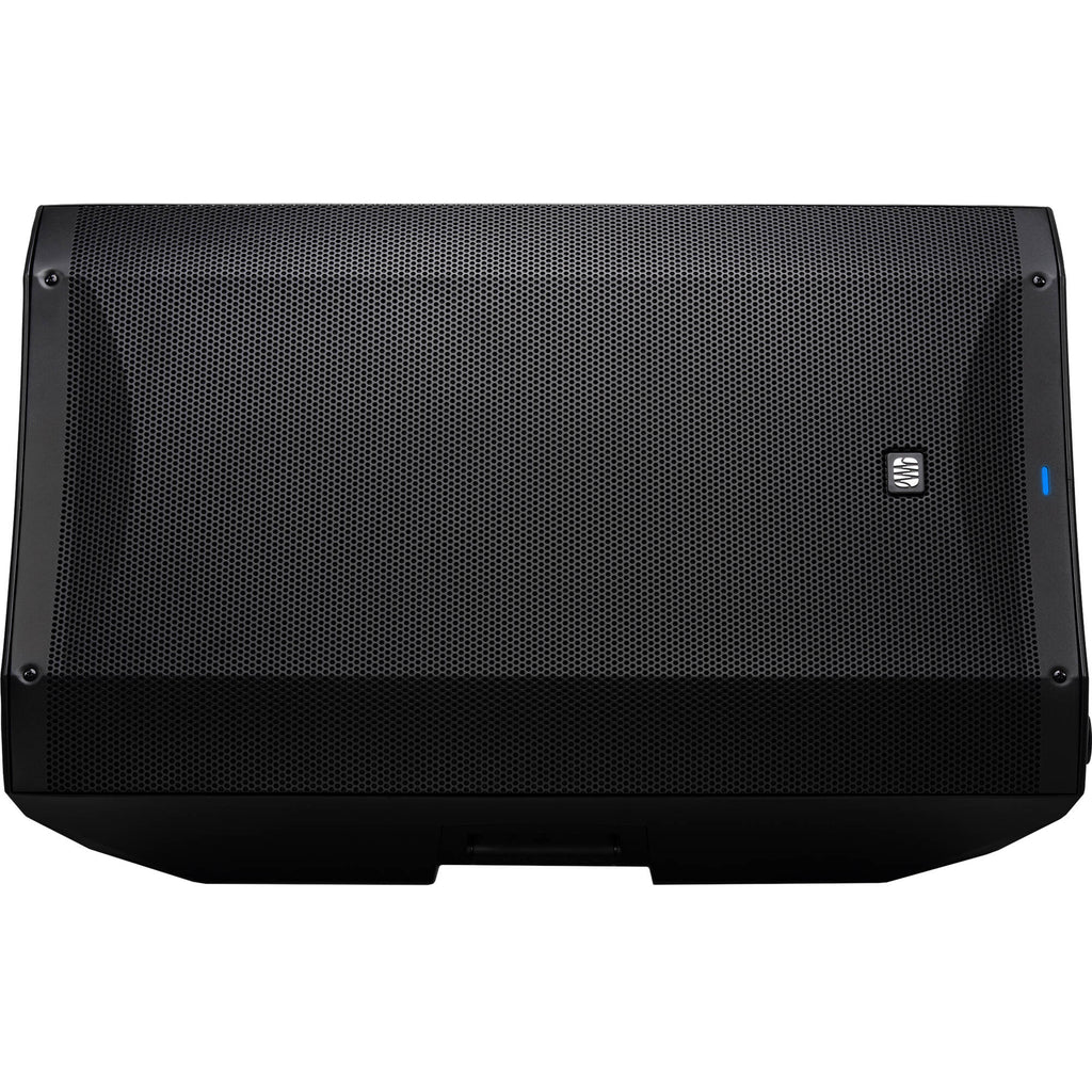 Presonus Air XD 15 active loudspeakers shown with front view and speaker grille, showcasing professional audio equipment.