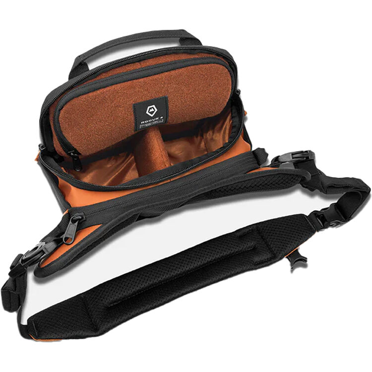 Wandrd Rogue Sling video equipment bag with adjustable strap and multiple compartments, designed for camera gear storage.